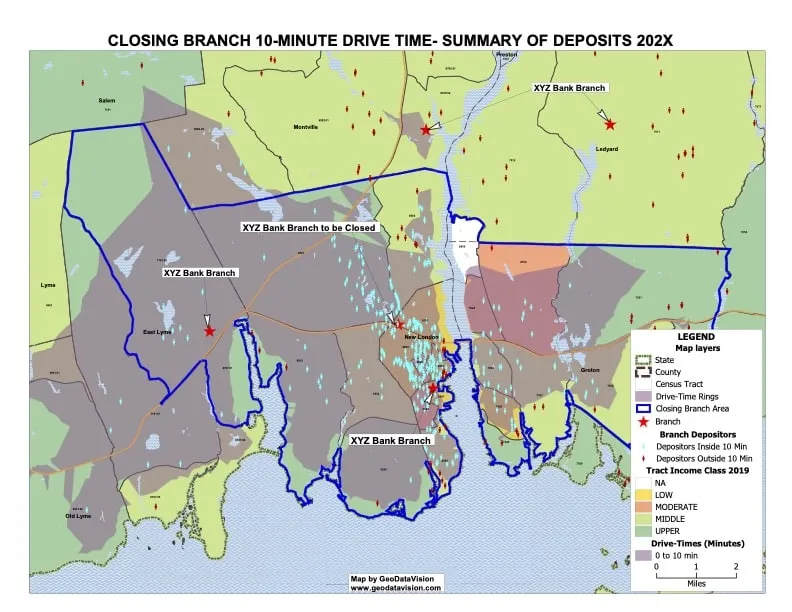 Sample branch closing map.