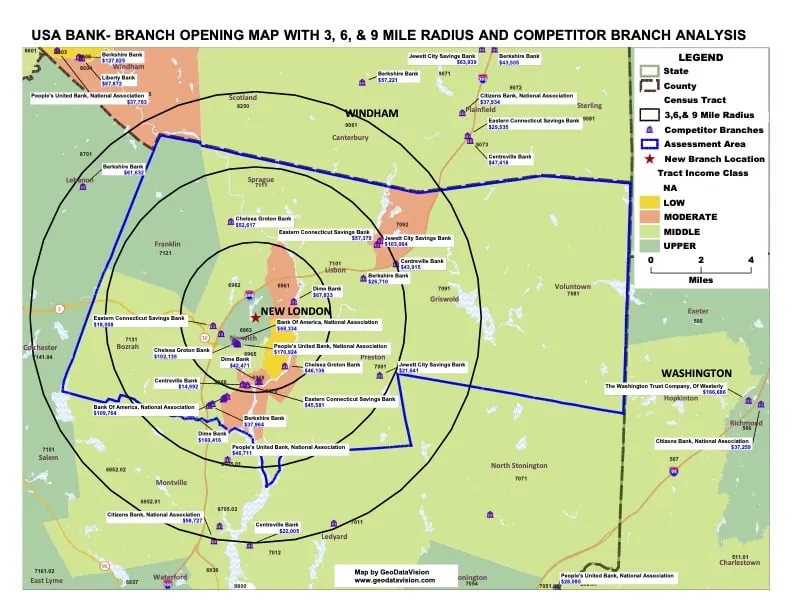 Sample branch opening map.