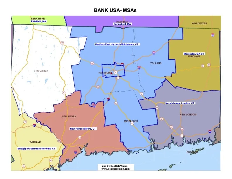 Sample metropolitan statistical area map.